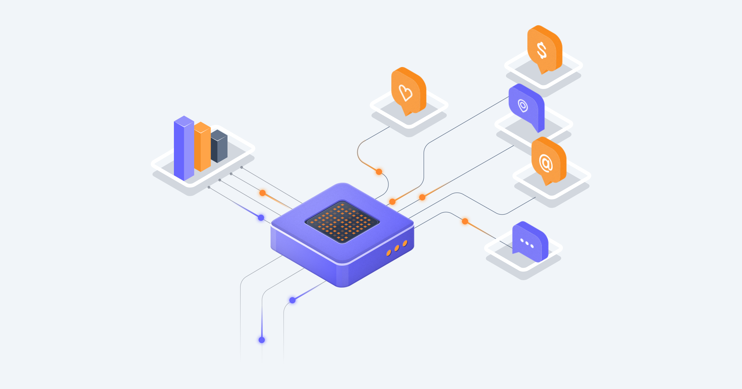 Aktok AI-powered platform connecting analytics, CRM, chat, payments, and automation modules