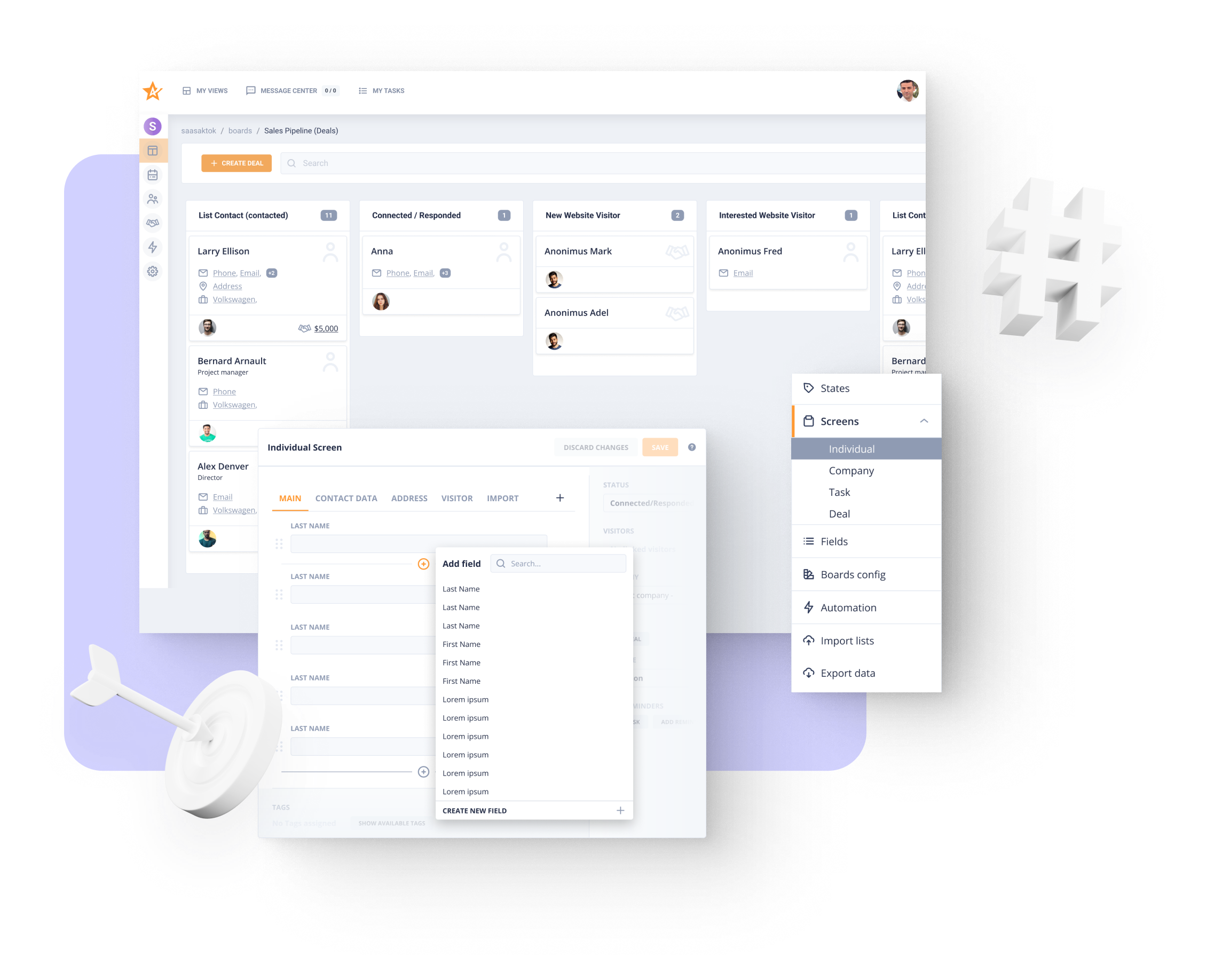CRM customer data insights panel