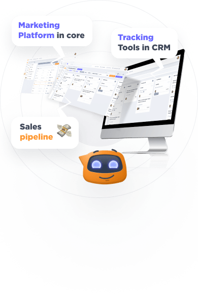 Aktok CRM dashboard with mascot