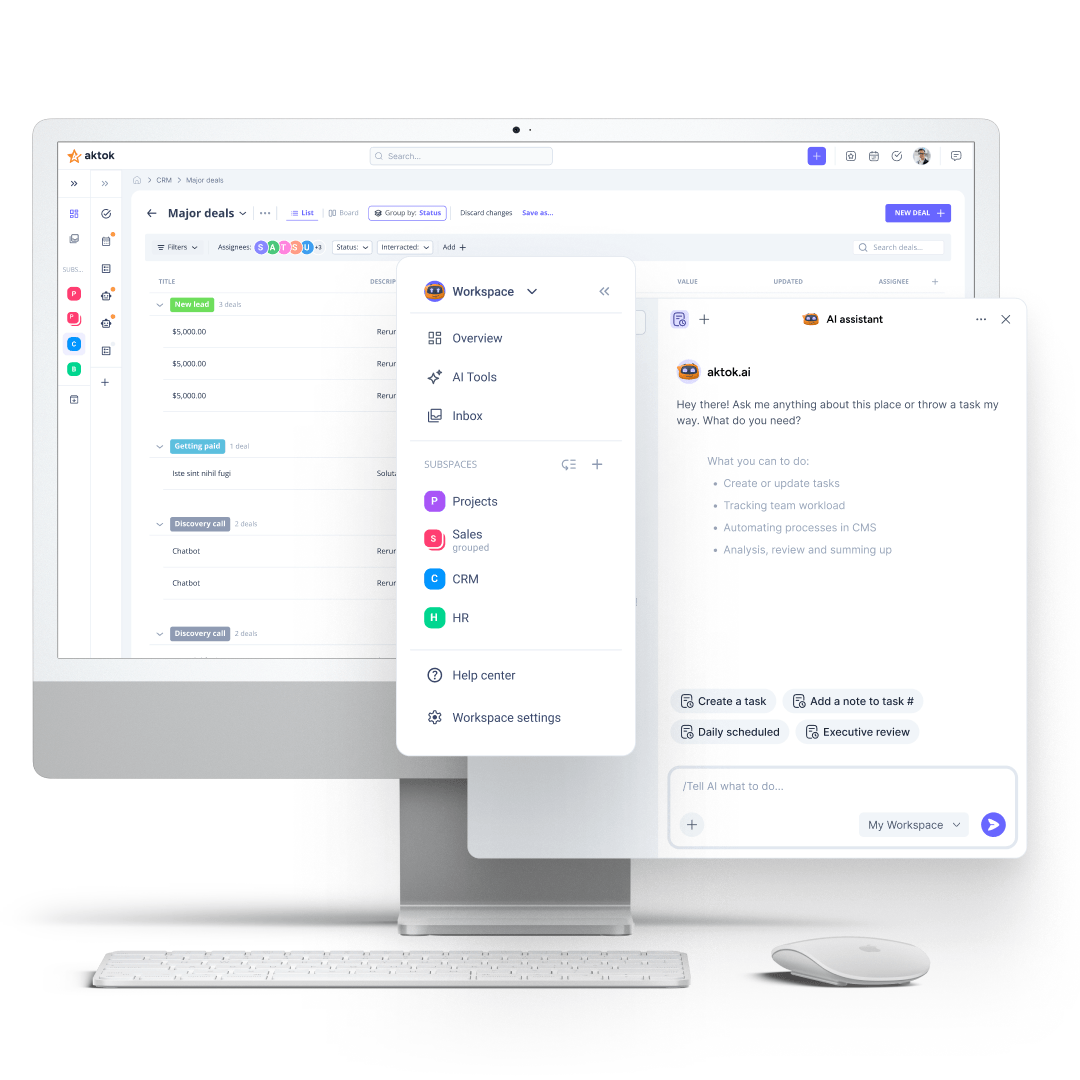 Sales automation platform interface showing lead management and deal tracking